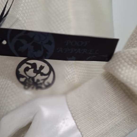 Poof Apparel NEW Cream Coquette Feminine Criss Cross Strappy Tunic Sweater Sz. M - Picture 2 of 12